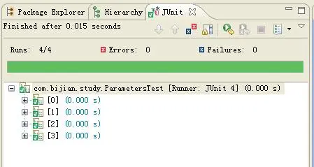 用JUnit4进行参数化测试
            
    
    博客分类： 单元测试 javajunit4@RunWith@RunWith (Parameterized.class) 
