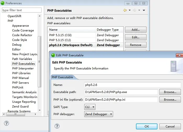 PHP开发调试环境配备-windows + zend studio + ApmServ + zend debugger
