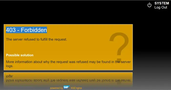 如何处理SAP HANA Web-Based Development Workbench的403 Forbidden错误
            
    
    
        HANASAP数据库403错误403 forbidden 