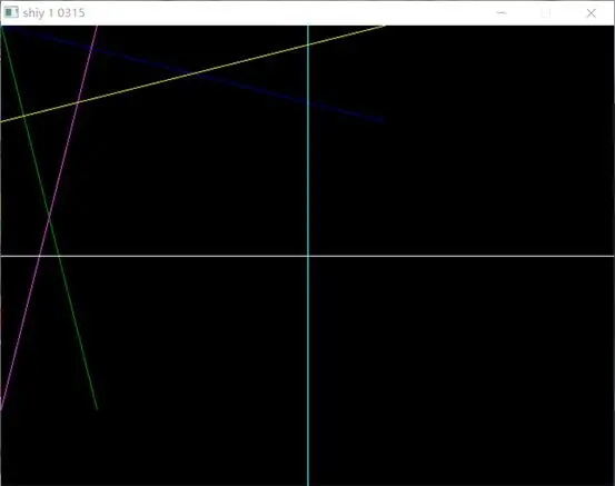 计算机图形学-2.1用中点画线扫描转换算法，绘制任意斜率 的直线。可以通过调用此函数绘制图案（图案中包含各 种斜率）
