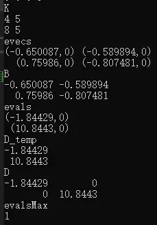 Eigen 求解矩阵特征值特征向量（matlab [B,D] = eig(C)）