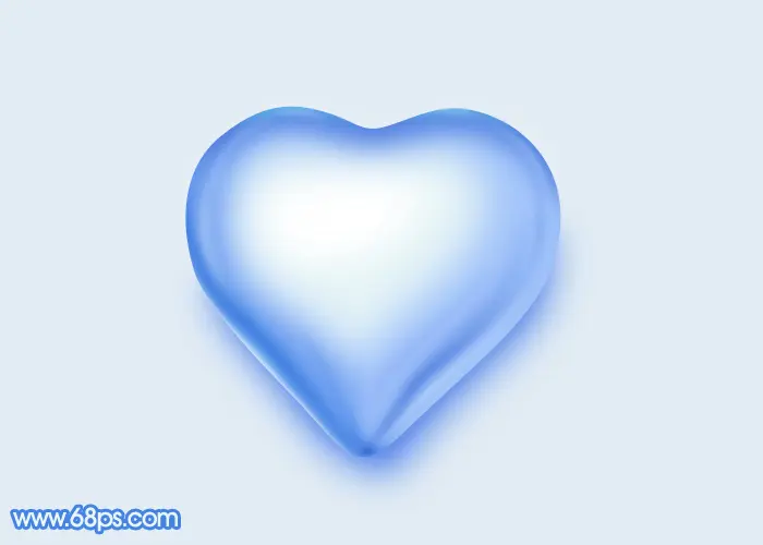 Photoshop设计制作漂亮的蓝色立体水晶心形
