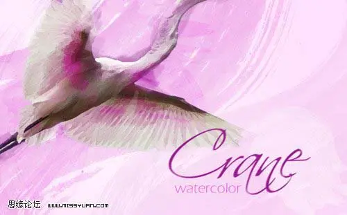 photoshop 利用素材制作漂亮的紫色水彩画