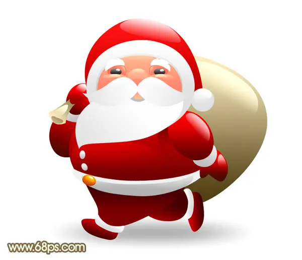 Photoshop打造可爱的红色卡通圣诞老人