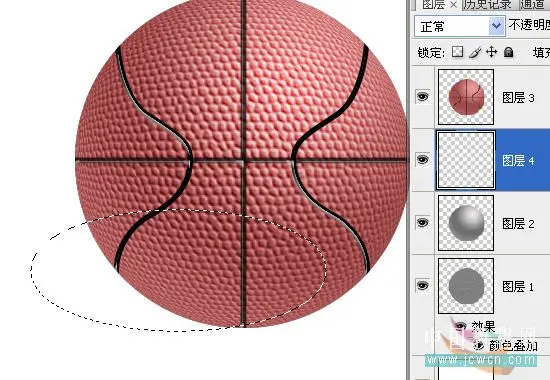 photoshop 滤镜制作逼真的牛皮篮球