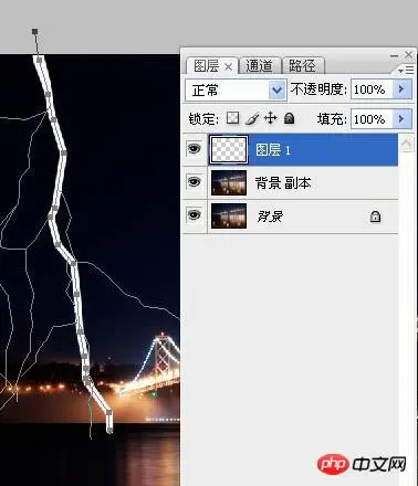 photoshop利用描边路径工具制作出逼真的闪电效果