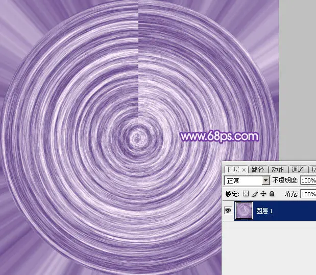 Photoshop设计制作梦幻的舞台上圆环形紫色星点光束