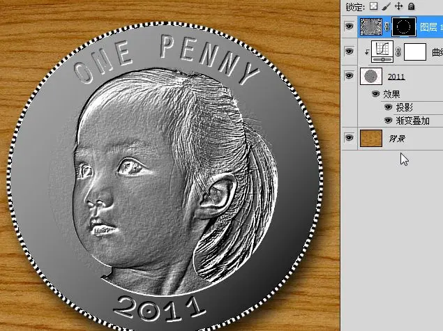 Photoshop将利用滤镜及图层样式制作出逼真的金色硬币效果